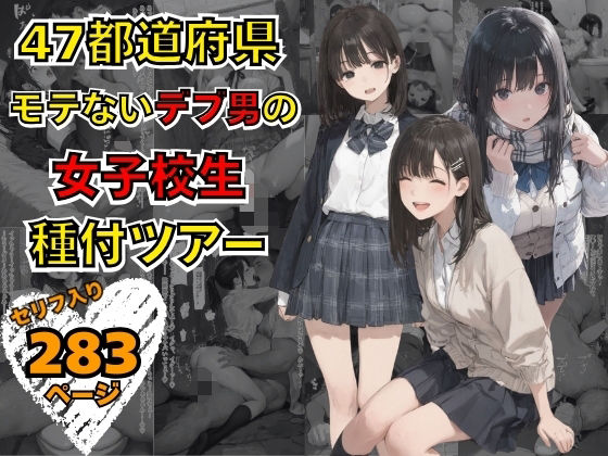 【全編フル】47都道府県  デブ男の女子校生種付ツアー（エロ漫画）