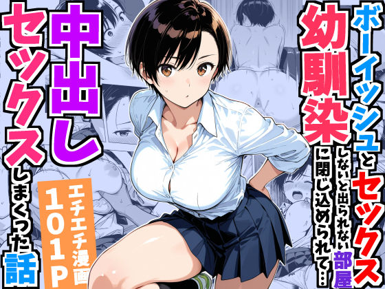 【全編フル】ボーイッシュ幼馴染と「セックスしないと出られない部屋」に閉じ込められて…中出しセックスしまくった話（エロ漫画）